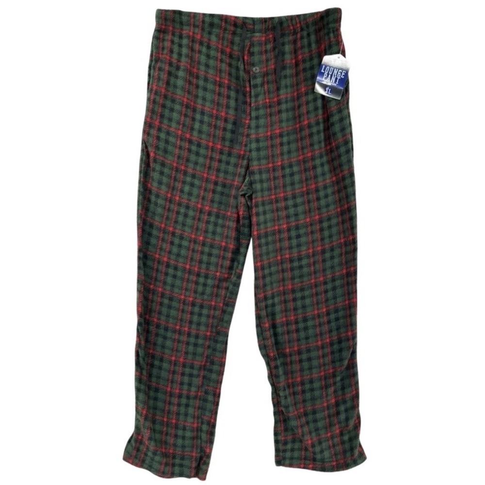 Y2K Warm & Snuggly Christmas Plaid Micro Plush Lounge Pajama Pants Mens XL Xmas